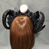 Girl Halloween Stereo Devil Horns Skull Headband Gothic Sheep Horn Flowers Headdress Cosplay view 3