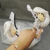 Qhome Lolita Fancy Dress Sheep Horns Headband With Rose Flowers Lace Halloween Headwear Costume Accessory view 4