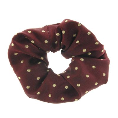 Showquest Lurex Spot Scrunchie One Size Burgundy Gold