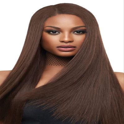100% HUMAN HAIR WEAVE - SASHA YAKI - 8" 10" 12" 14" 16" 18" (14 Inch, 4-MedBrown)