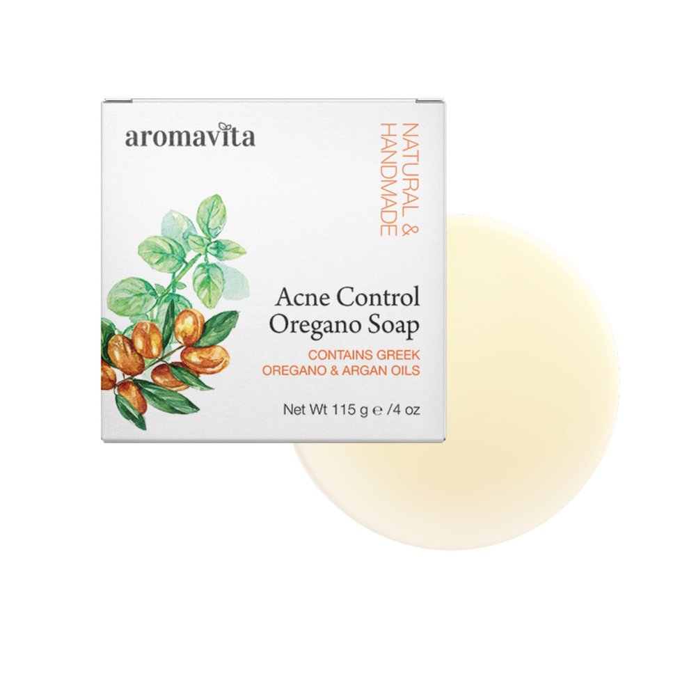 Aromavita Facial Acne Control Oregano Oil Soap Bar for Face and Body - Argan and Oil of Oregano - Acne Cleanser for All Skin Types, for Healthy Looking Skin