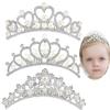 ANBALA Small Tiara Crown with Hair Comb, 3 Pack Mini Tiara Crown Princess Crystal Shiny Hair Accessories for 2 3 4 5 6 7 8 9 Years Girls Hair Dectoration Styling Cute Hair Accessories (3 Styles) view 1