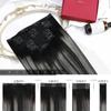 Moresoo Black And Silver Clip in Hair Extensions Ombre Black And Silver Human Hair Extensions Clip ins Real Human Hair for Women Double Weft 120g/7pcs 16 inch view 3