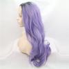 Curly WLight Wavy Curly Light Purple with Dark Roots Synthetic Lace Front Wig with view 2