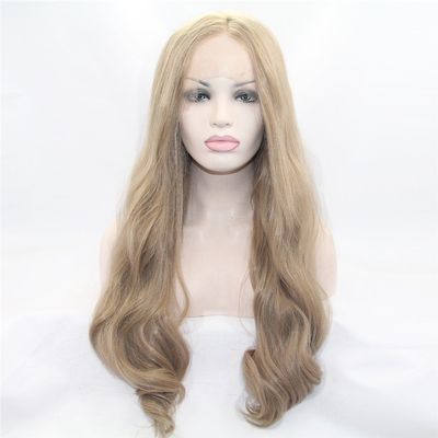 Loose Wavy Wig Curly Wig Ash Blonde Synthetic Lace Front Wig