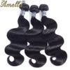 Amella Hair 8A Brazilian Body Wave Human Hair 3 Bundles with Lace Closure (18" 20" 22"+16"Closure,Three Part,Natural Black)100% Unprocessed Brazilian Body Wave Human Hair Weave With Lace Closure view 3