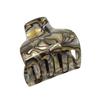 French Amie Big Fat Onyx Silver Grey Handmade Celluloid Acetate Sturdy Jaw Hair Claw Clip with Covered Spring view 1