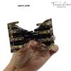French Amie Big Fat Onyx Silver Grey Handmade Celluloid Acetate Sturdy Jaw Hair Claw Clip with Covered Spring view 4