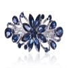 Sankuwen Flower Luxury Jewelry Design Hairpin Rhinestone Hair Barrette Clip,Also Perfect Mother's Day Gifts for Mom(Dark Blue) view 1
