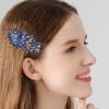 Sankuwen Flower Luxury Jewelry Design Hairpin Rhinestone Hair Barrette Clip,Also Perfect Mother's Day Gifts for Mom(Dark Blue) view 4