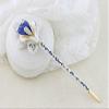 Chinese Traditional Classical Hair Pins Stick Crystal Antique Lotus Fork Hairpin hair Sticks, hair Chopsticks, wedding Hair Jewelry (#Gold) view 2