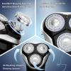 Electric Shaver Razor for Men, MAX-T Quick Rechargeable Wet Dry Rotary Shaver with Pop Up Trimmer and LED Display, IPX7 100% Waterproof (8101 with USB Cable) view 2