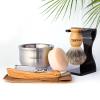 Anbbas Badger Shaving Brush,Stand,Shaving Soap and Bowl,Straight Razor with Bag,10pcs Blades,7in1 Kit for Men Close Shave view 2