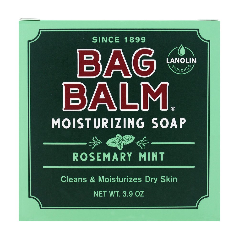 Bag Balm Moisturizing Soap, Rosemary Mint, Lanolin Enriched, Cleans & Moisturizes Dry Skin, 3.9 oz (Pack of 7)