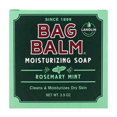 Bag Balm Moisturizing Soap, Rosemary Mint, Lanolin Enriched, Cleans & Moisturizes Dry Skin, 3.9 oz (Pack of 6)