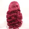 Light Wavy Curly Wig Copper Red Synthetic Lace Front Wig with view 3
