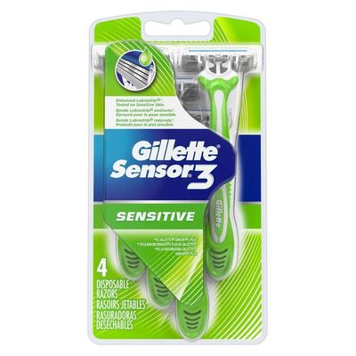 Gillette Sensor 3 Disposable Razors Sensitive - 4 ct, Pack of 4