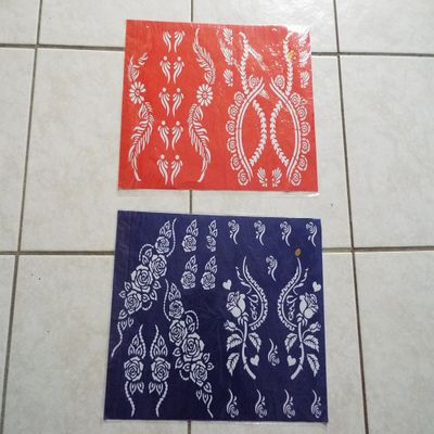 2 Self Adhesive Decal Stencils for Henna Temporary Tattoo