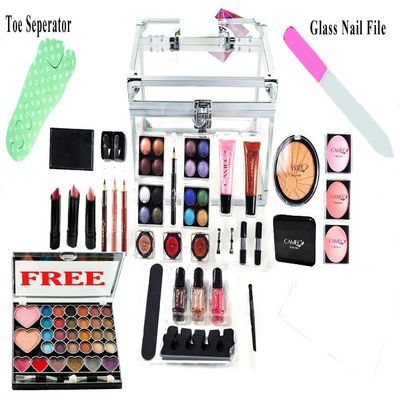Carry All Trunk Makeup Kit Professional-Eyeshadow,Pedicure,manicure - Gift Set (FREE EYE SHADOW KIT)