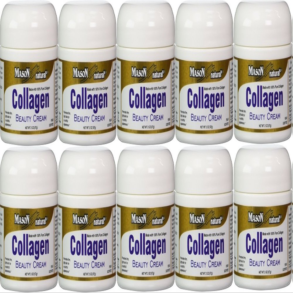 Collagen Beauty Cream Made with 100% Pure Collagen Promotes Tight Skin Enhances Skin Firmness 2 OZ. Jar PACK of 10
