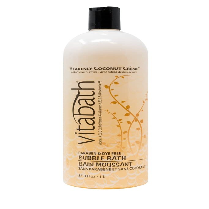 Vitabath Heavenly Coconut Crme Bubble Bath Rich Foaming Bubbly Soak & Relaxing Aromatherapy Moisturizing & Nourishing Indulgent Suds for Women & Men All Skin Types - 33.8 fl oz