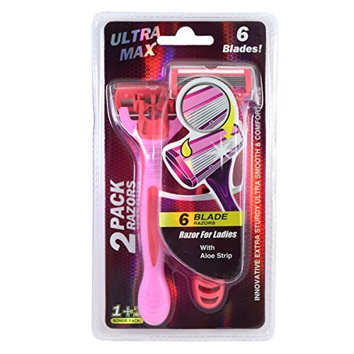 Ultra Max Razor 6 Blade 2PK With Aloe Strip (Women's) Pack (2)