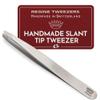 Regine Switzerland Professional Tweezers Slant Tip - Etched Tip Brow and Eyebrow Tool for Men and Women - Precision Tweezers for Fine Hair, Chin, Lash Extensions - Stainless Steel Handmade Beauty Tool view 1