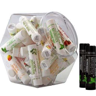 32-Pack Premium Beeswax Lip Balm by Naturistick | Chemical-Free, 100% Natural Chapstick for Dry, Chapped Lips | Made with Coconut Oil, Shea Butter, Aloe Vera | 5 Assorted Scents | Made in the USA