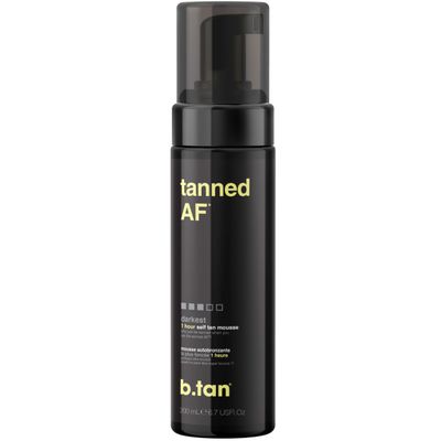 b.tan Dark Self Tanner Mousse | Get Tanned - Best, 1 Hour Express Sunless Tanning Foam, No Fake Tan Smell, Ultra Dark Bronzing Glow, Face & Body, Vegan, Cruelty Free, 6.7 Fl Oz
