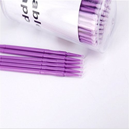 100 PCS Disposable Micro Brush Swab Applicators Eyelash Extension Mascara Wands (purple)