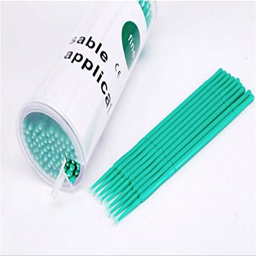 100 PCS Disposable Micro Brush Swab Applicators Eyelash Extension Mascara Wands (green)