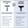 Rockwell Razors 6S Matte Stainless Steel Safety Razor. Adjustable Single Blade Razor With 6 Shave Settings and 5 Recyclable Blades. Custom Shaves For Men and Women. Reduces Razor Burn and Irritation. view 4