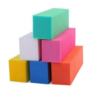 12PCS Colofull Square Nail File Sponge Art Buffer Buffing Polishing Manicure Polisher Pedicure Nail Tool Kit Set Sanding Block Grit For Toenails Fingernails