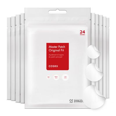 COSRX Acne Pimple Patch Absorbing Hydrocolloid Original 3 Size Patches for Blemishes and Zits Cover, Spot Stickers for Face and Body, Not Tested on Animals (240)