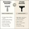 ROCKWELL RAZORS 6C White Chrome Safety Razor for Sensitive Skin. Reduces Razor Burn and Irritation. Comes with 6 Adjustable Shave Settings and 5 Recyclable Blades. Reusable Razor for Men and Women view 4