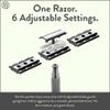 ROCKWELL RAZORS 6C Gunmetal Chrome Safety Razor With 6 Adjustable Shave Settings and 5 Fully Recyclable Razor Blades. Reusable Safety Razors for Men and Women. view 3