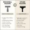ROCKWELL RAZORS 6C Gunmetal Chrome Safety Razor With 6 Adjustable Shave Settings and 5 Fully Recyclable Razor Blades. Reusable Safety Razors for Men and Women. view 4
