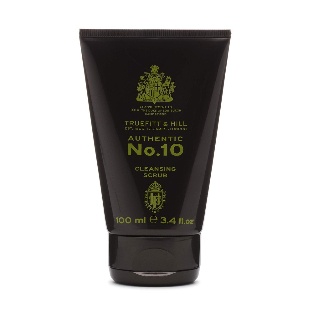 Truefitt & Hill Cleansing Scrub - No. 10 - Clears Pores, Alleviates Acne, Stimulates Skin-Cell Renewal by Gentle Walnut Shell Exfoliation, Willow Bark and Borage Oil to Protect - 3.3 oz.