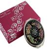Antique Alive Mother of Pearl Four Noble Beings Design Double Compact Magnifying Cosmetic Makeup Purse Beauty Pocket Mirror view 3