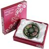 Antique Alive Mother of Pearl Four Noble Beings Design Double Compact Magnifying Cosmetic Makeup Purse Beauty Pocket Mirror view 4