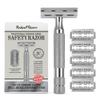 ROCKWELL RAZORS 2C White Chrome Double Edge Safety Razor With Adjustable Shave Settings and 5 Fully Recyclable Razor Blades. Reusable Safety Razors for Men and Women. view 1