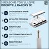 ROCKWELL RAZORS 2C White Chrome Double Edge Safety Razor With Adjustable Shave Settings and 5 Fully Recyclable Razor Blades. Reusable Safety Razors for Men and Women. view 2
