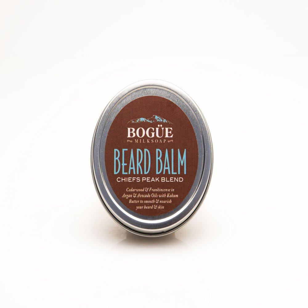BEARD BALM- BOGUE Chiefs Peak Blend Cedarwood, Frankincense, & Rosemary with Argan, Avocado, Vitamin E, Kokum Butter & Bees Wax to Smooth & Nourish Your Beard & Skin.(50ml/1.7oz) balm