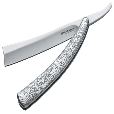 Magnum Fleet Street Razor, Silver Handle, Straight Blade