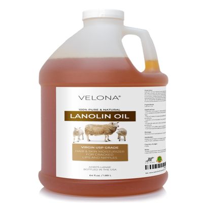 velona Lanolin Oil USP Grade 64 fl oz | 100% Pure and Natural Carrier Oil | Refined, Cold pressed | Skin, Hair, Body & Face Moisturizing | Use Today - Enjoy Results