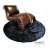 Black Shag Area Rug - Round - Premium Shaggy Faux Fur Sheepskin - Fur Accents Original USA (8' Diameter) view 3
