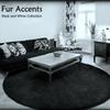 Black Shag Area Rug - Round - Premium Shaggy Faux Fur Sheepskin - Fur Accents Original USA (8' Diameter) view 4