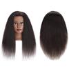 Traininghead 100% Real Hair Mannequin Head Training Head Cosmetology Doll Head Manikin Practice Head Hairdresser With Free Clamp Holder Female (Black Hair A) view 2