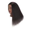 Traininghead 100% Real Hair Mannequin Head Training Head Cosmetology Doll Head Manikin Practice Head Hairdresser With Free Clamp Holder Female (Black Hair A) view 3