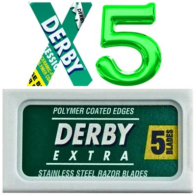 5 Derby Extra Professional Double Edge Razor Blades for straight razor
